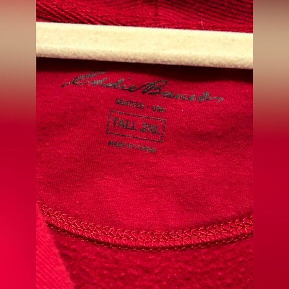 Eddie Bauer women’s 2X tall Fleece Pullover Sweatshirt red - Picture 8 of 13